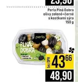 Jip Perla Plná Dobra olivy zelené+černé s kostkami sýra 150 g nabídka