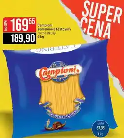 Jip Campioni semolinové těstoviny různé druhy nabídka