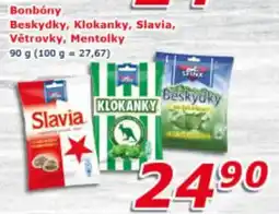 ESO MARKET Bonbóny Beskydky, Klokanky, Slavia, Větrovky, Mentolky nabídka
