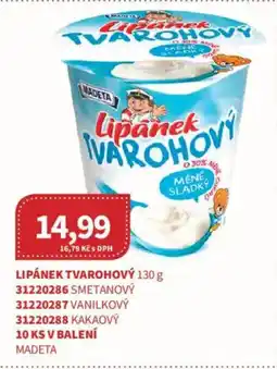 Kubík potraviny Madeta Lipánek tvarohový nabídka