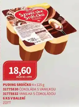 Kubík potraviny Zott Puding srdíčko nabídka