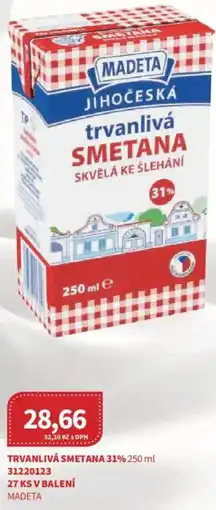 Kubík potraviny Madeta Trvanlivá smetana 31% nabídka