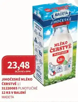 Kubík potraviny Madeta Jihočeské mléko čerstvé nabídka