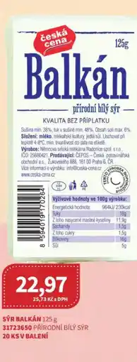 Kubík potraviny Sýr balkán nabídka