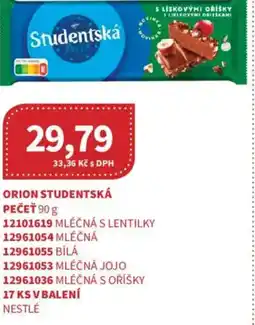 Kubík potraviny Orion studentská pečeť nabídka