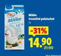 Lidl Mléko trvanlivé polotučné nabídka