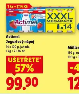 Lidl Actimel jogurtové mléko nabídka