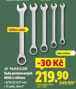 Lidl Parkside sada prstencových klíčů s ráčnou nabídka