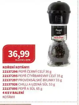 Kubík potraviny Koření Kotányi nabídka