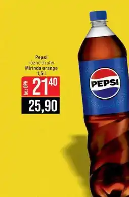 Jip Pepsi různé druhy Mirinda orange nabídka