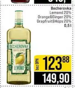 Jip Becherovka Lemond 20% Orange&Ginger 20% Grapfruit&Hops 20% nabídka