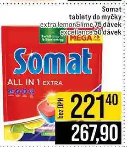Jip Somat tablety do myčky extra lemonSlime 75 dávek excellence 50 dávek nabídka