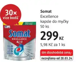 dm drogerie Somat Excellence kapsle do myčky nabídka