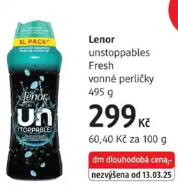 dm drogerie Lenor unstoppables Fresh vonné perličky nabídka