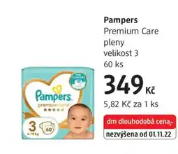 dm drogerie Pampers Premium Care pleny velikost 3 nabídka