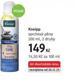 dm drogerie Kneipp sprchová pěna nabídka