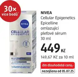 dm drogerie NIVEA Cellular Epigenetics Epicelline omlazující pleťové sérum nabídka