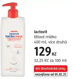dm drogerie Lactovit tělové mléko nabídka