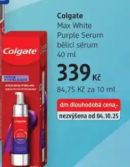 dm drogerie Colgate Max White Purple Serum bělicí sérum nabídka