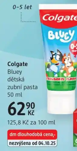dm drogerie Colgate Bluey dětská zubní pasta nabídka