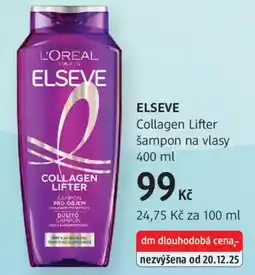 dm drogerie ELSEVE Collagen Lifter šampon na vlasy nabídka