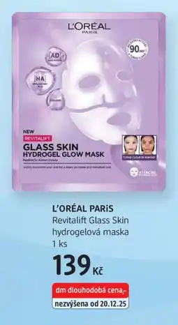 dm drogerie L'ORÉAL PARIS Revitalift Glass Skin hydrogelová maska nabídka