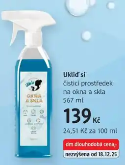 dm drogerie Ukliď si čisticí prostředek na okna a skla nabídka