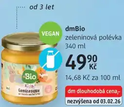 dm drogerie DmBio zeleninová polévka nabídka
