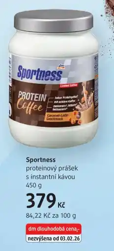 dm drogerie Sportness proteinový prášek s instantní kávou nabídka