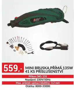 Baumax Mini bruska přímá 135w 41 ks příslušenství nabídka
