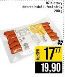 Jip DZ Klatovy debrecínské kuřecí párky nabídka