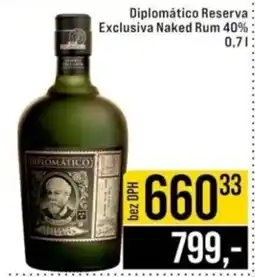 Jip Diplomático Reserva: Exclusiva Naked Rum 40% nabídka
