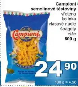 Jip Campioni semolinové těstoviny nabídka
