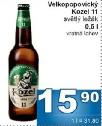 Jip Velkopopovický Kozel 11 světlý ležák nabídka