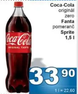 Jip Coca-Cola originál zero Fanta pomeranč Sprite nabídka