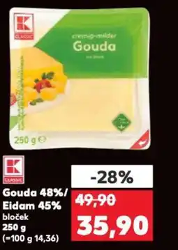 Kaufland Gouda 48%/ Eidam 45% nabídka