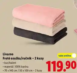 Lidl Livarno Froté osuška/ručník - 2 kusy nabídka