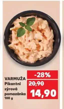 Kaufland VARMUŽA Pikantní sýrová pomazánka nabídka