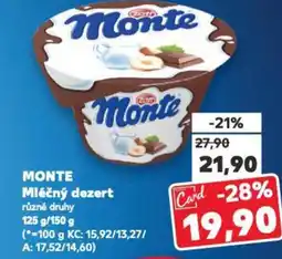 Kaufland Zott Monte Mléčný dezert nabídka