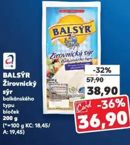 Kaufland BALSÝR Žirovnický sýr nabídka