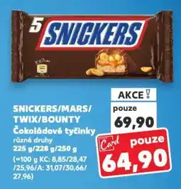 Kaufland SNICKERS/MARS/ TWIX/BOUNTY Čokoládové tyčinky nabídka