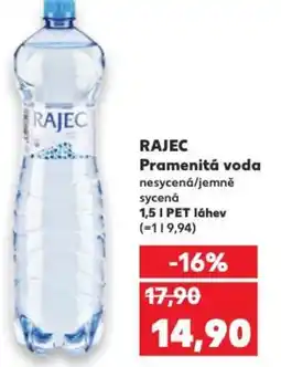 Kaufland RAJEC Pramenitá voda nabídka