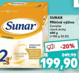 Kaufland SUNAR Mléčná výživa Complex nabídka