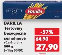 Kaufland BARILLA Těstoviny bezvaječné semolinové nabídka