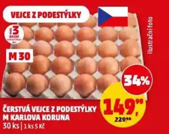 Čerstvá veice z podestýliky M karlova koruna