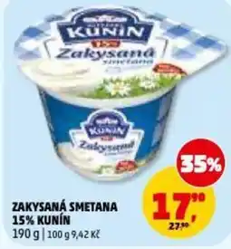 Penny Market Zakysaná smetana 15% kunín nabídka
