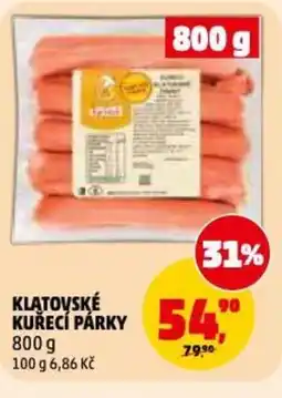Penny Market Klatovské kuřecí párky nabídka