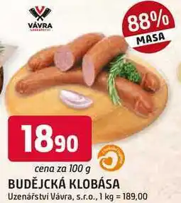 Trefa BUDĚJCKÁ KLOBÁSA nabídka