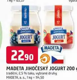 Trefa MADETA JIHOČESKÝ JOGURT 200g tradiční, 2,5% tuku nabídka