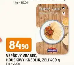 Trefa VEPŘOVÝ VRABEC, HOUSKOVÝ KNEDLÍK, ZELÍ nabídka